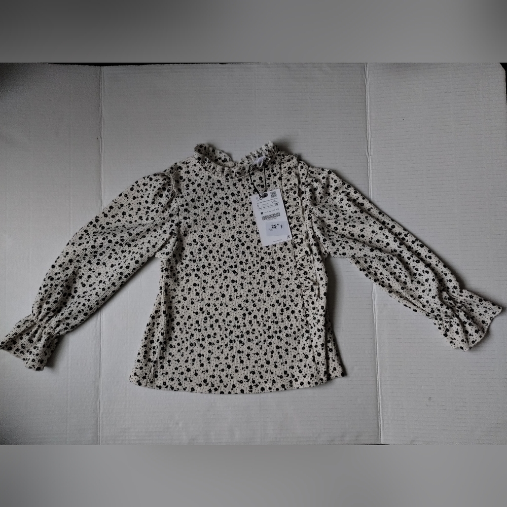 New with Tags Zara Girls Long Sleeve Top Size 6